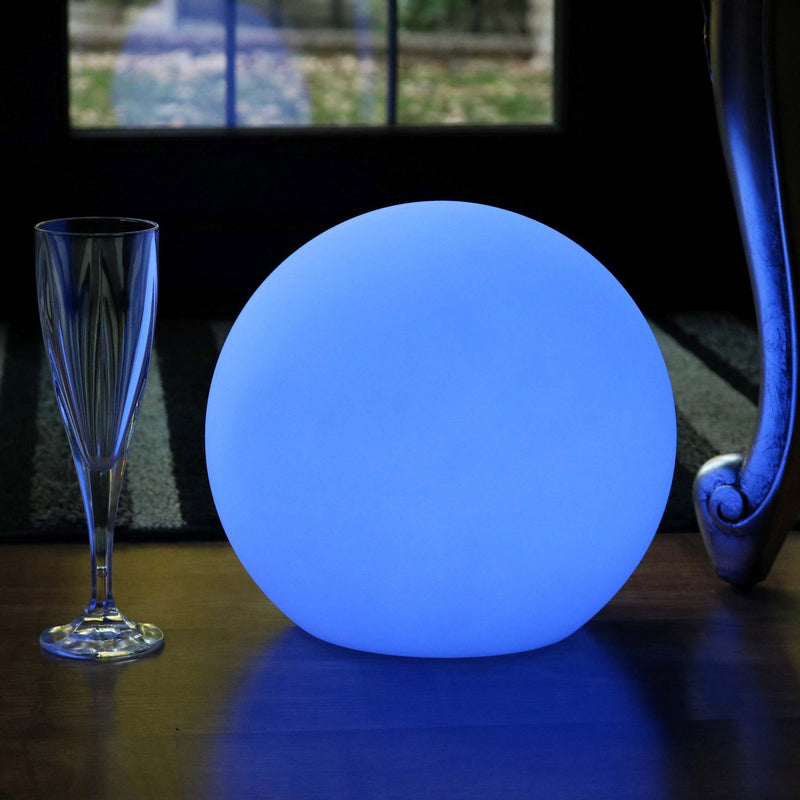 Rechargeable Table Lamp, Dimmable LED Ball with Remote, 25cm