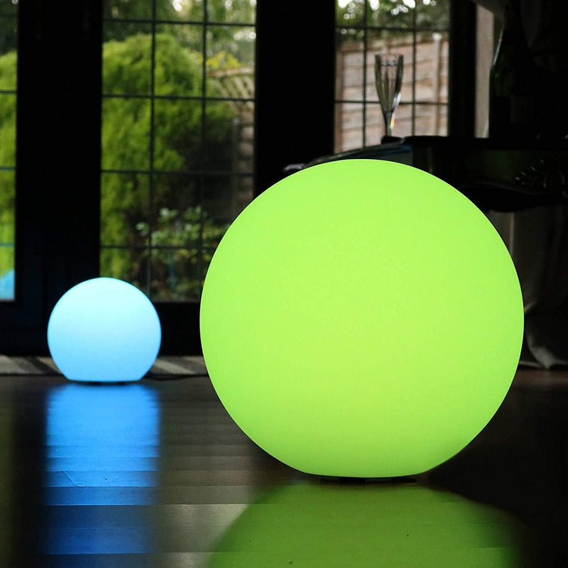 Large 50cm LED Outdoor Sphere Light, Multicolor RGB Ball Floor Lamp, Rechargeable Garden Lighting