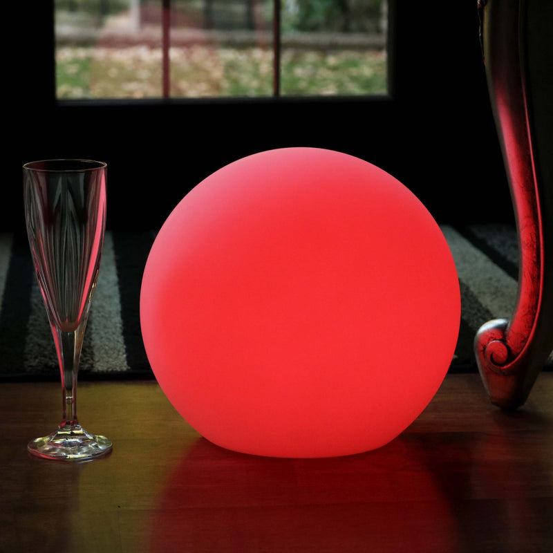 Rechargeable Table Lamp, Dimmable LED Ball with Remote, 25cm