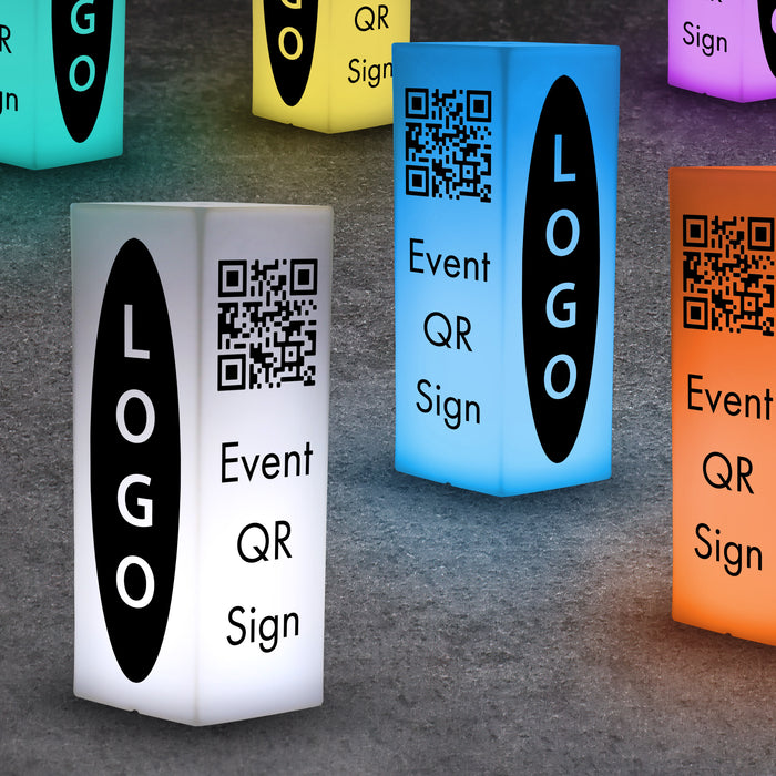 Scan QR Code Signs for Corporate Events, Customizable Light Boxes, Conference Event Signage, Convention Display Idea, Free Standing Light Box