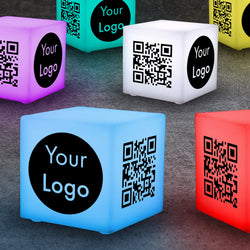 Display Light Boxes for Tradeshows, Light Up Boxes, QR Code Table Signs for Conference Booths, Custom Tabletop Sign, Glow in the Dark Cube