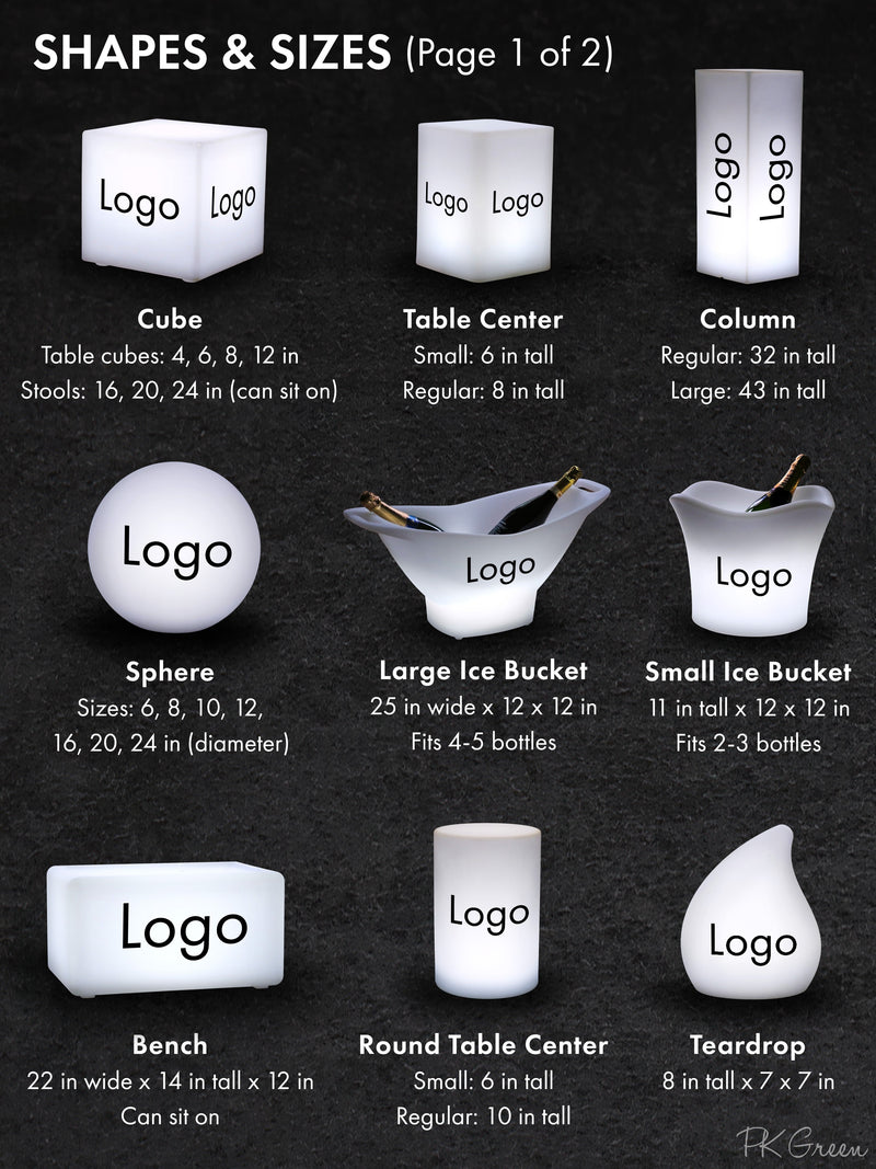 Personalized Floor Lamp, Branded with Logo Print, Illuminated Lightbox Signage, Ball