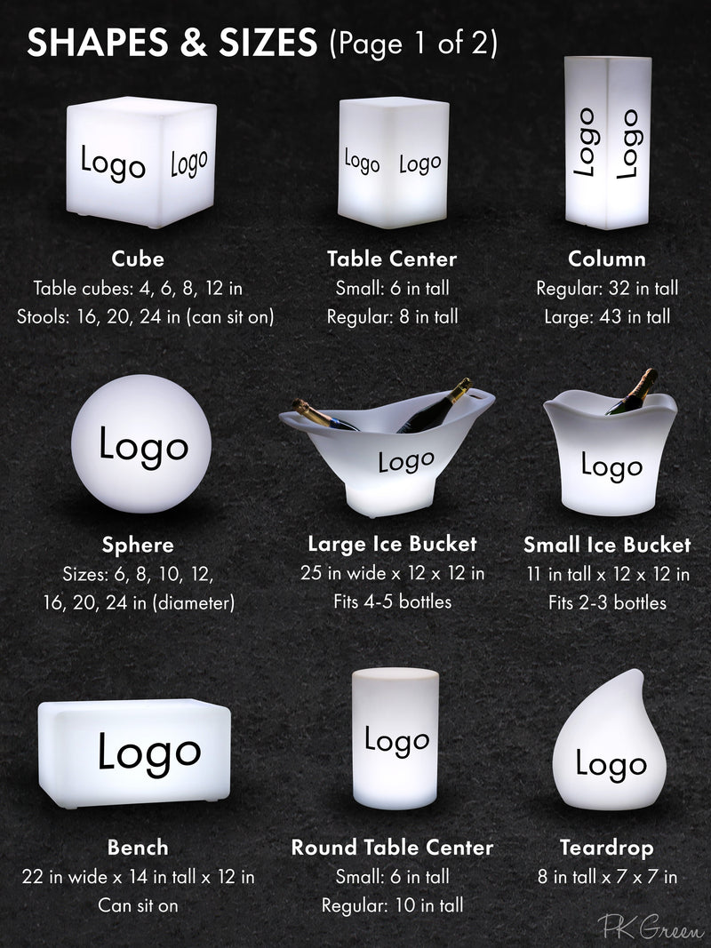 Personalized Freestanding Lightbox Sign with Logo, Illuminated Display Signage Cube Lamp