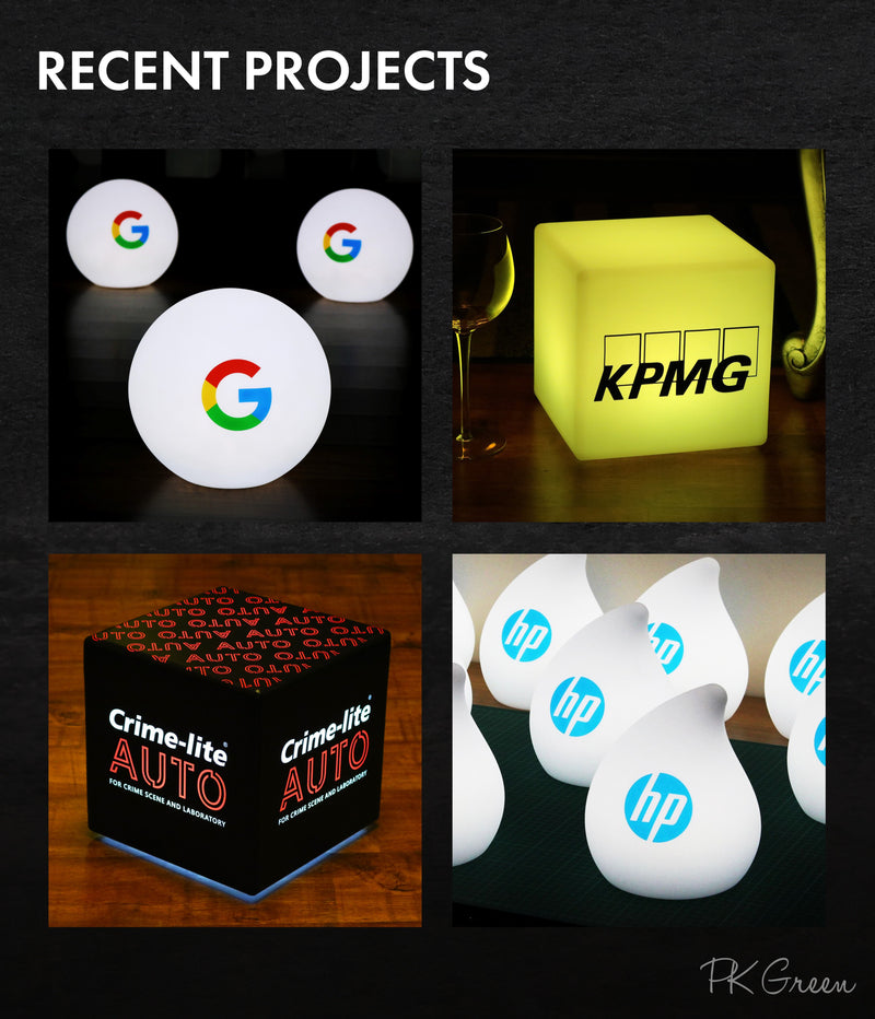 Custom Logo Centerpieces for Awards Night, Logo Lightboxes, Display Signs for Business Events, Branded Table Talker, Round Light Box, RGB Ball Globe