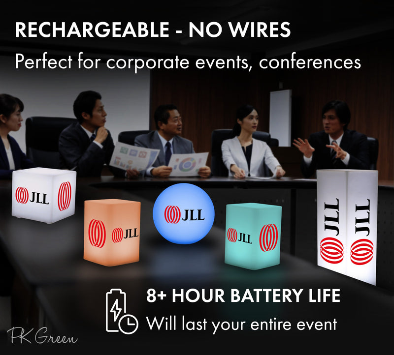 Personalized Corporate Gift Lightbox, Wireless Color Changing LED Display Cube Table Centerpiece