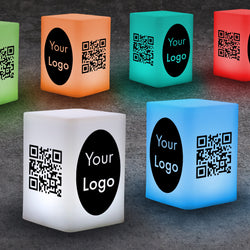 QR Code Table Signs for Conferences, Free Standing Light Boxes, Table Top Signage for Exhibit Booths, Changeable Event Table Sign, Lamp Centerpiece