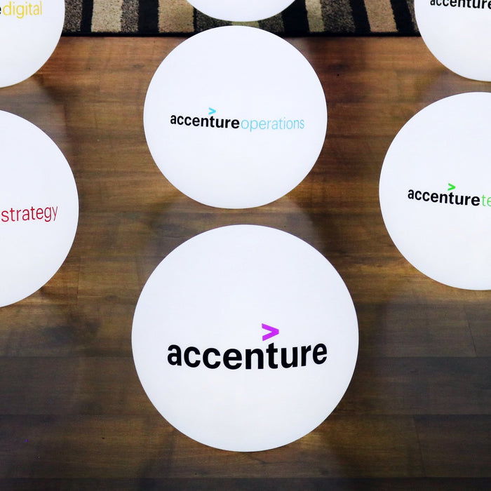 Custom Circular LED Lamp, Promotional Illuminated Display Light Box with Branding, Orb