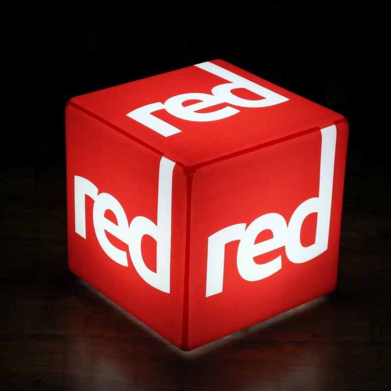 Personalized Custom LED Cube Stool Seat, Large 60cm Light Box Display, Illuminated Signage