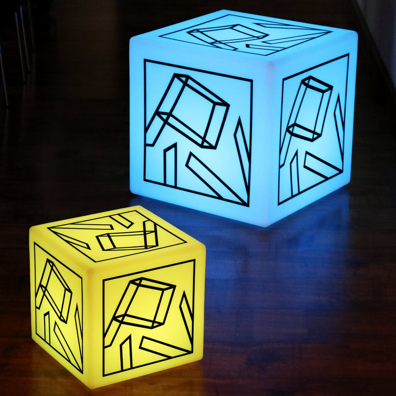 Personalized Custom LED Cube Stool Seat, Large 60cm Light Box Display, Illuminated Signage