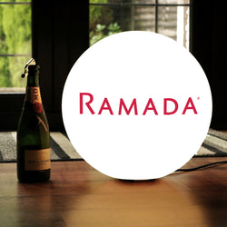 Custom Circular LED Lamp, Promotional Illuminated Display Light Box with Branding, 40cm Orb