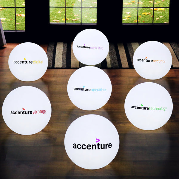 Custom Circular LED Lamp, Promotional Illuminated Display Light Box with Branding, 40cm Orb