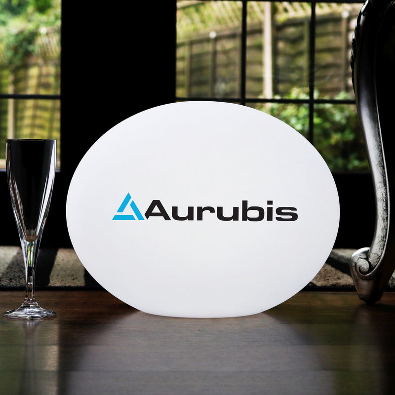 Personalised LED Table Lamp, Custom Printed Circular Outdoor LED Light Box, Illuminated Sign