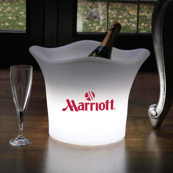 Personalised LED Ice Bucket, Custom Branded Illuminated Lightbox, Wine Champagne Cooler with Logo