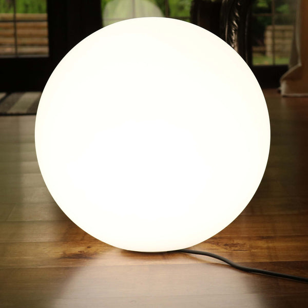 Floor Standing LED Lamp, 40cm Sphere Globe Light, E27 Bulb Installed