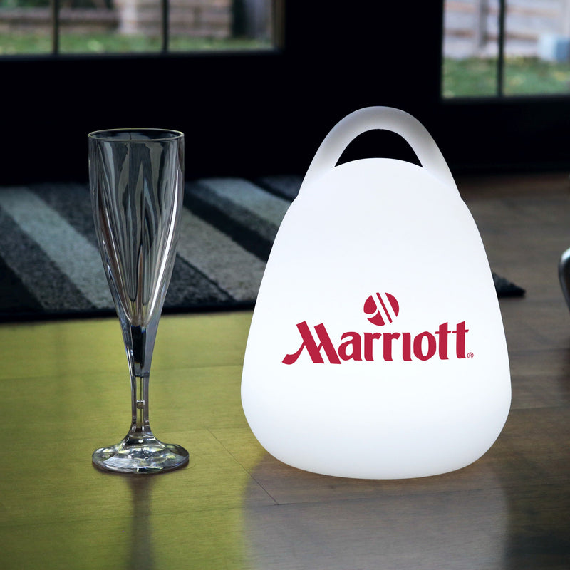 Custom Branded LED Lantern Lamp with Logo, Personalised Wireless Illuminated Table Light Box