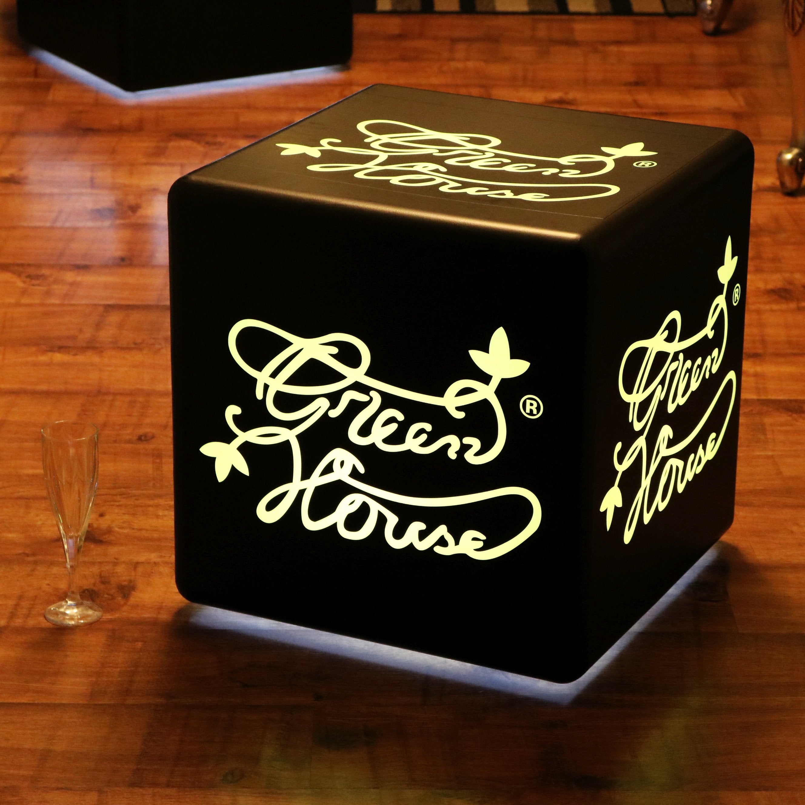 Personalized Branded LED Table Lamp, Advertising Illuminated Cube Bloc ...