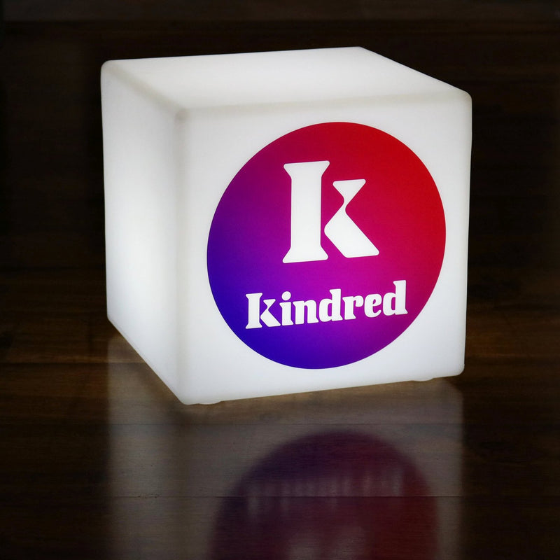 Branded LED Seat Stool, Customized Display Signage, Wireless Cube Light Box, 40cm