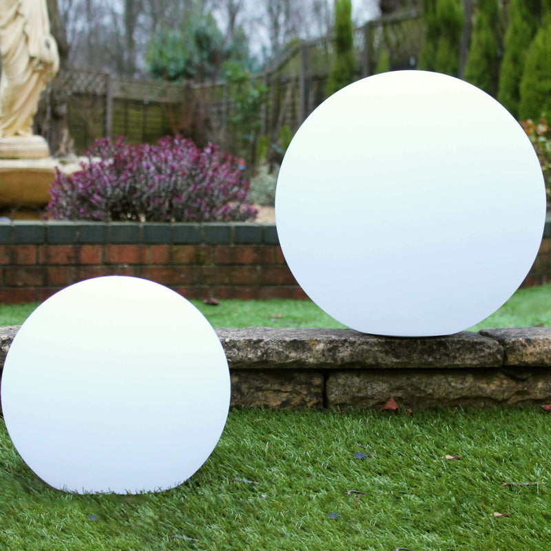 Large 60cm Outdoor LED Ball Light, Multicolor RGB Sphere Floor Lamp, Cordless Garden Lighting