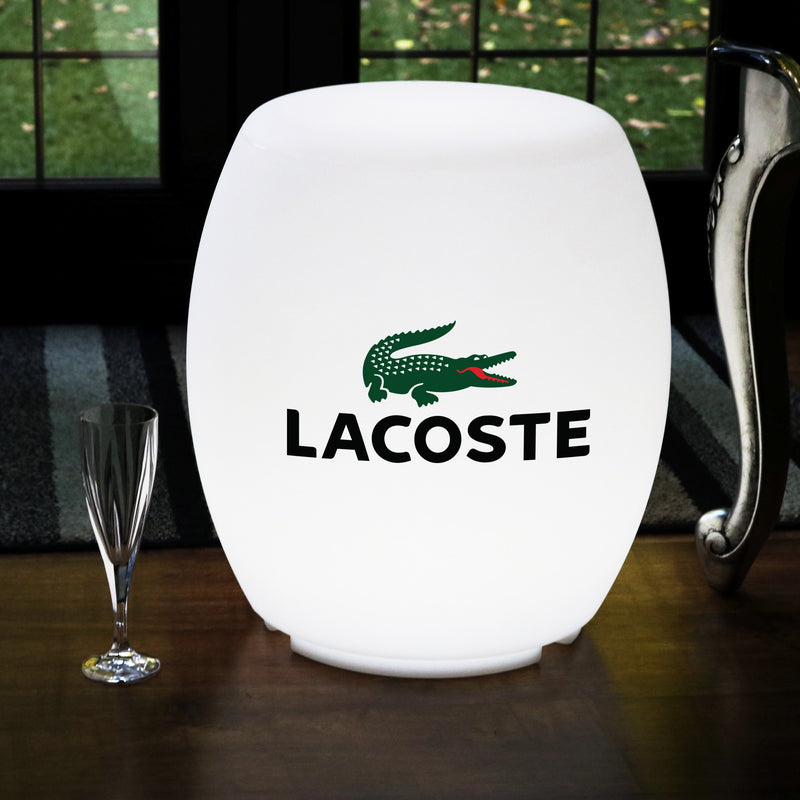 Personalised Illuminated Seat Stool Furniture, Branded Floor Lamp, LED Display Logo Lightbox