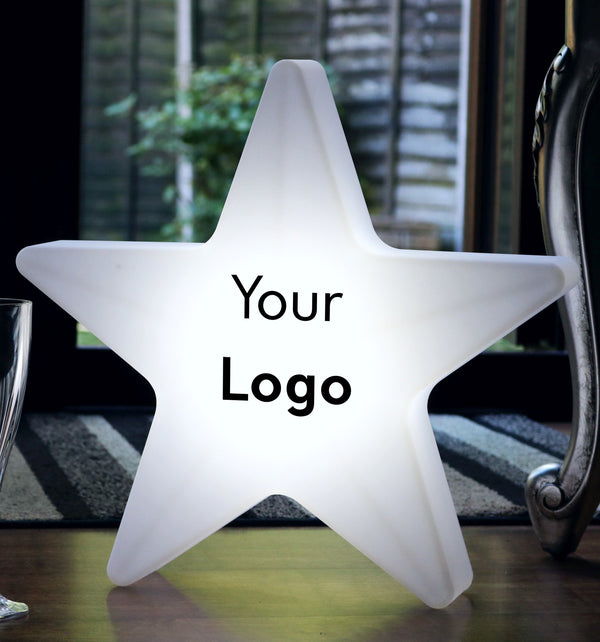 Personalised Backlit LED Star Light Box, Custom Branded Free-Standing Cordless Table Floor Lamp