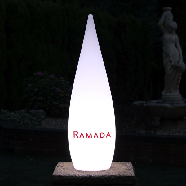 Large Personalised Free Standing Lamp, Wireless Custom Outdoor Designer Light Box, 120cm