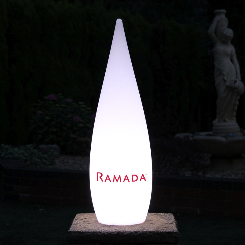 Large Personalised Free Standing Lamp, Wireless Custom Outdoor Designer Light Box, 120cm